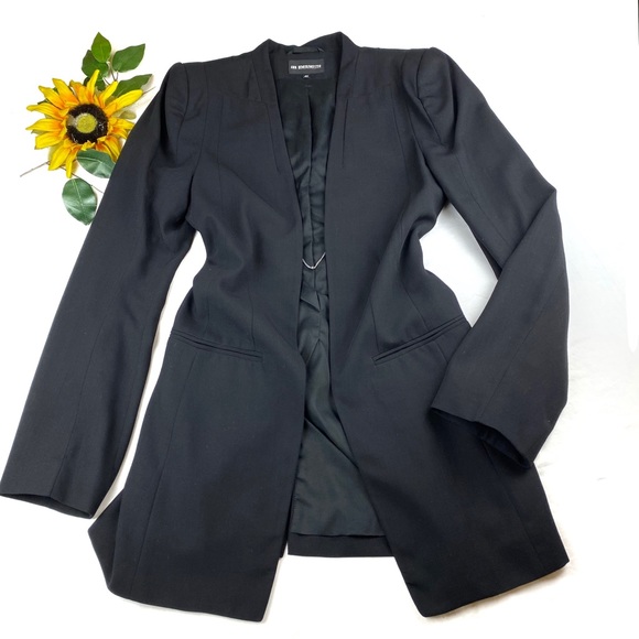 Ann Demeulemeester Jackets & Blazers - Ann Demeulemeester Wool Blazer Open Front Jacket